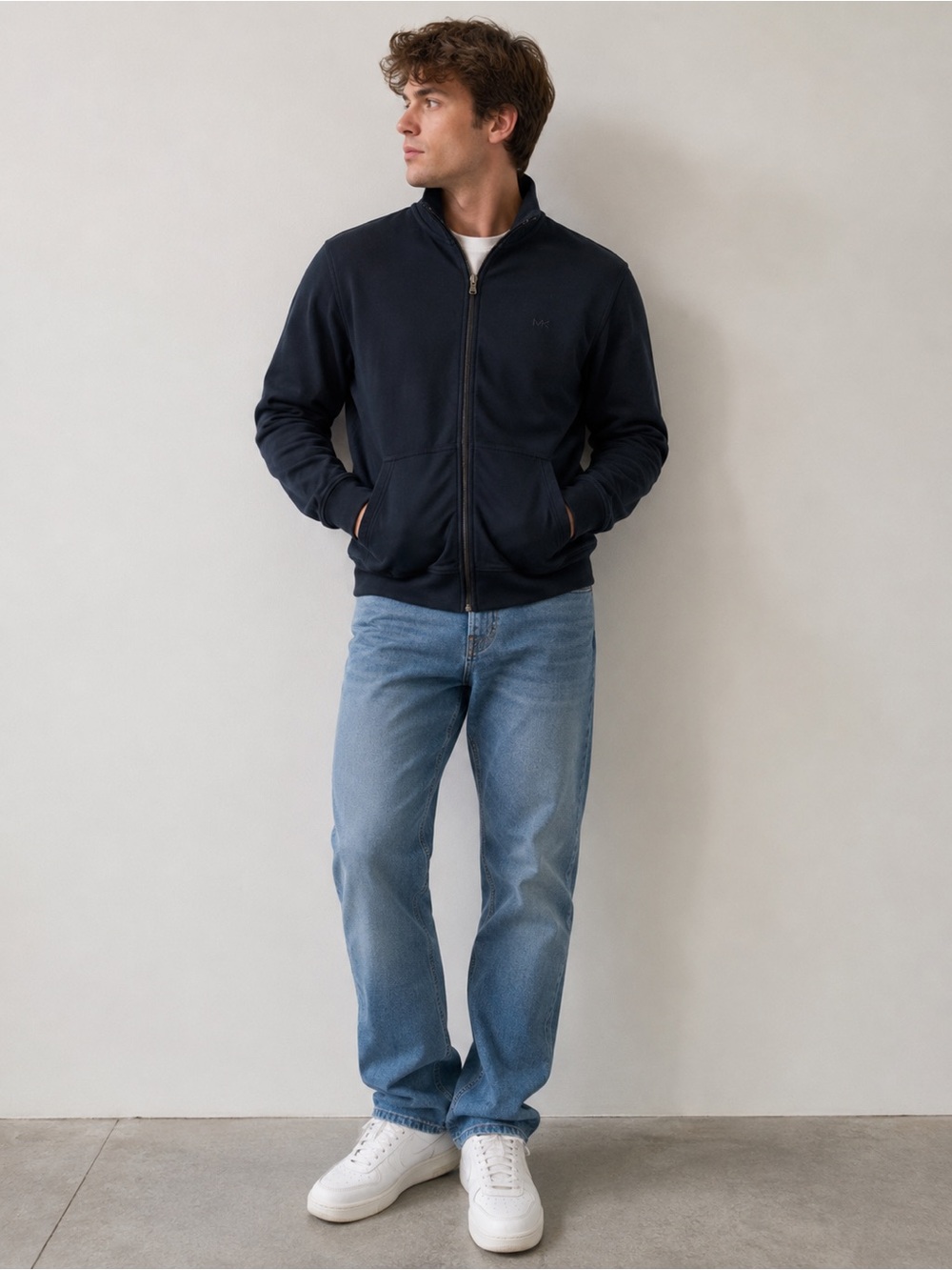Michael Kors Men’s Full Zip Black Sweater Large